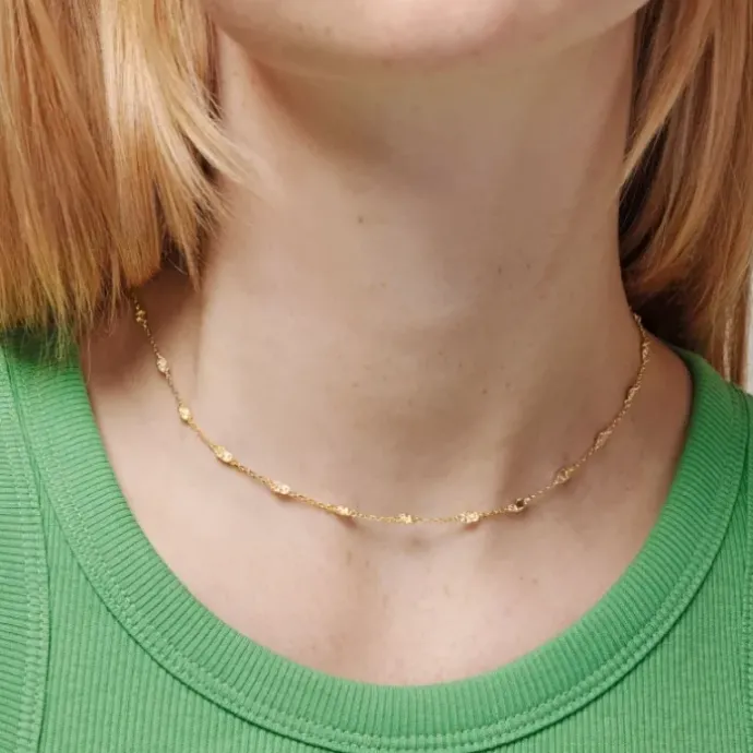 Enamel Kia halskæde i forgyldt sølv