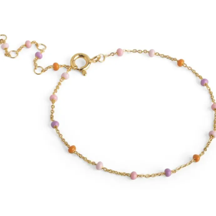 Enamel Lola Blush armbånd i forgyldt sølv