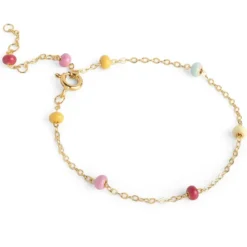 Enamel Lola Bold Rainbow armbånd i forgyldt sølv multifarvet emalje