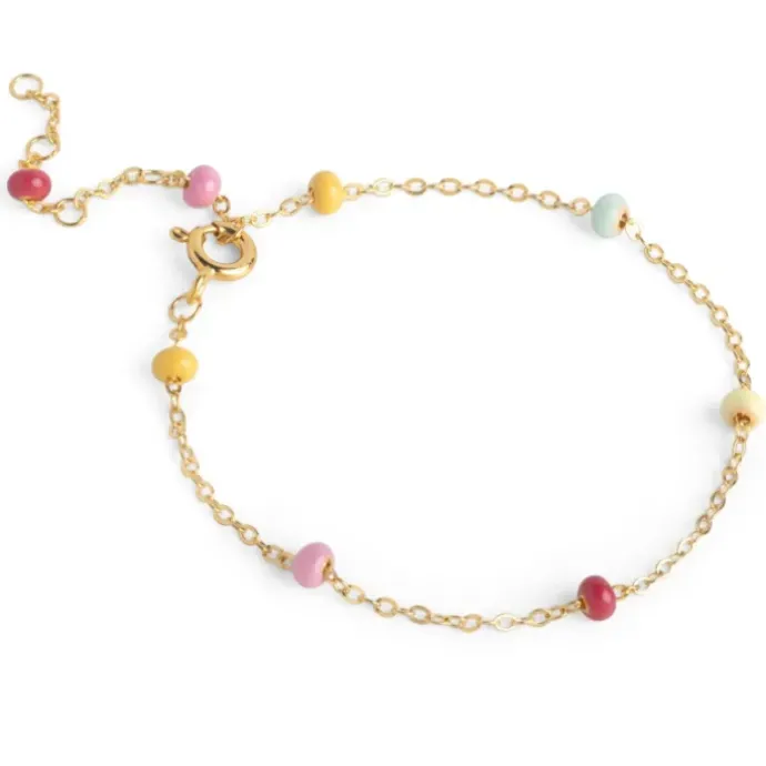 Enamel Lola Bold Rainbow armbånd i forgyldt sølv multifarvet emalje