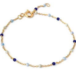 Enamel Lola Marine armbånd i forgyldt sølv blå emalje lyseblå emalje hvid emalje