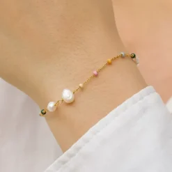 Enamel Lola Perla armbånd i forgyldt sølv multifarvet emalje