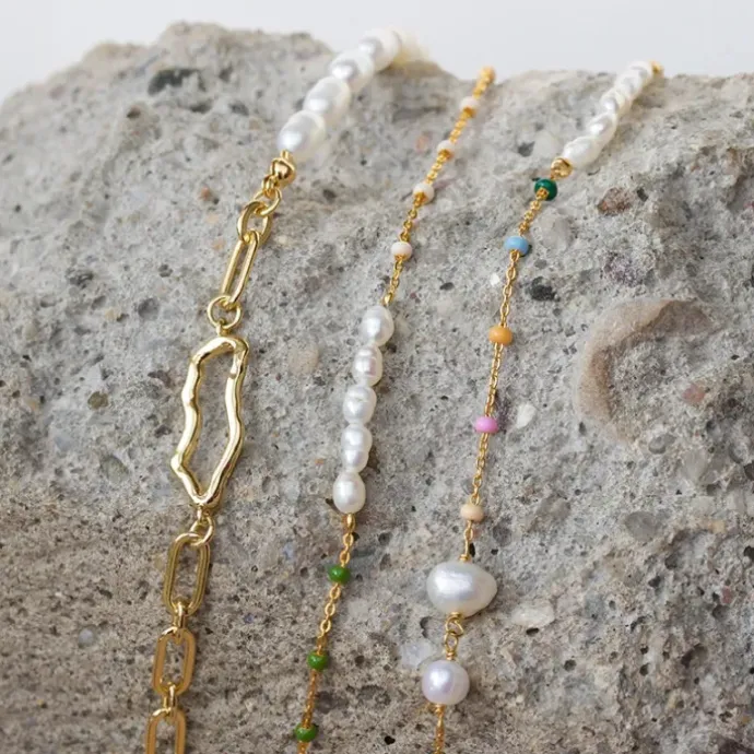 Enamel Lola Perla armbånd i forgyldt sølv multifarvet emalje