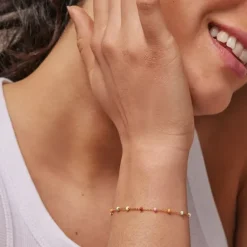 Enamel Lola Rainbow armbånd i forgyldt sølv regnbuefarvet emalje