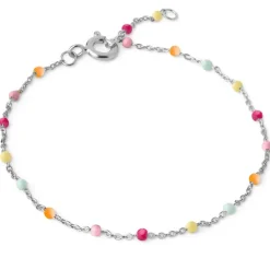 Enamel Lola Rainbow armbånd i sølv regnbuefarvet emalje