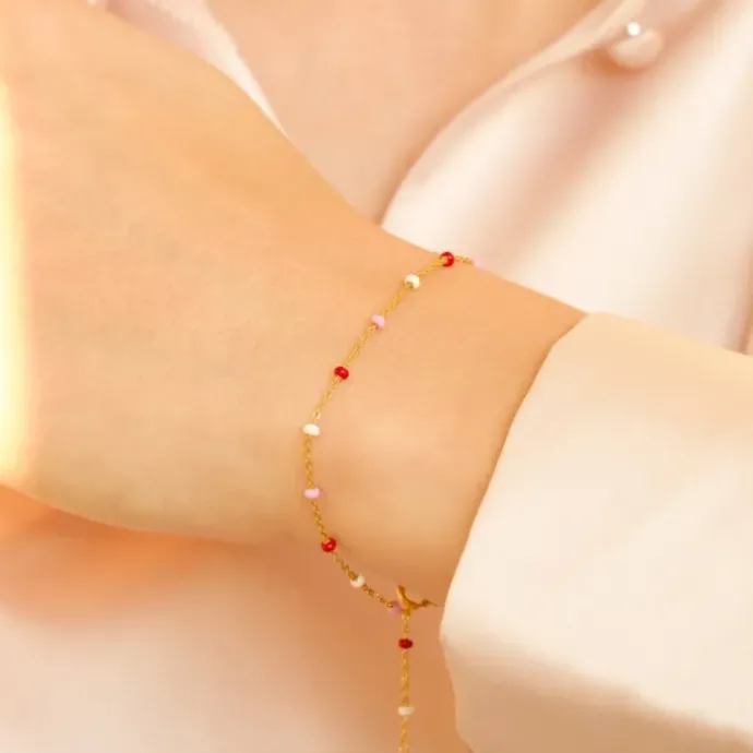 Enamel Lola Rosie armbånd i forgyldt sølv farvet emalje