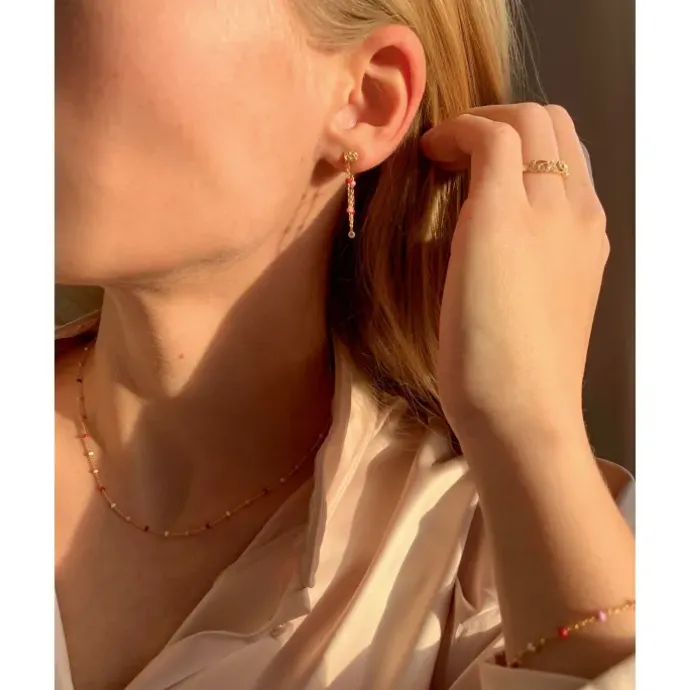 Enamel Lola Rosie armbånd i forgyldt sølv farvet emalje