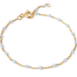 Enamel Lola Sky armbånd i forgyldt sølv lyseblå emalje