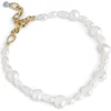 Enamel Pearlie perle armbånd i forgyldt sølv