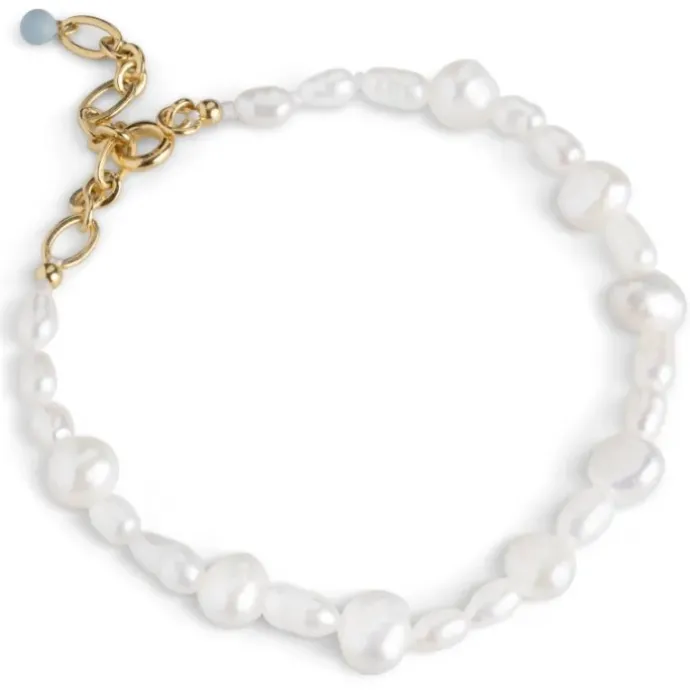 Enamel Pearlie perle armbånd i forgyldt sølv