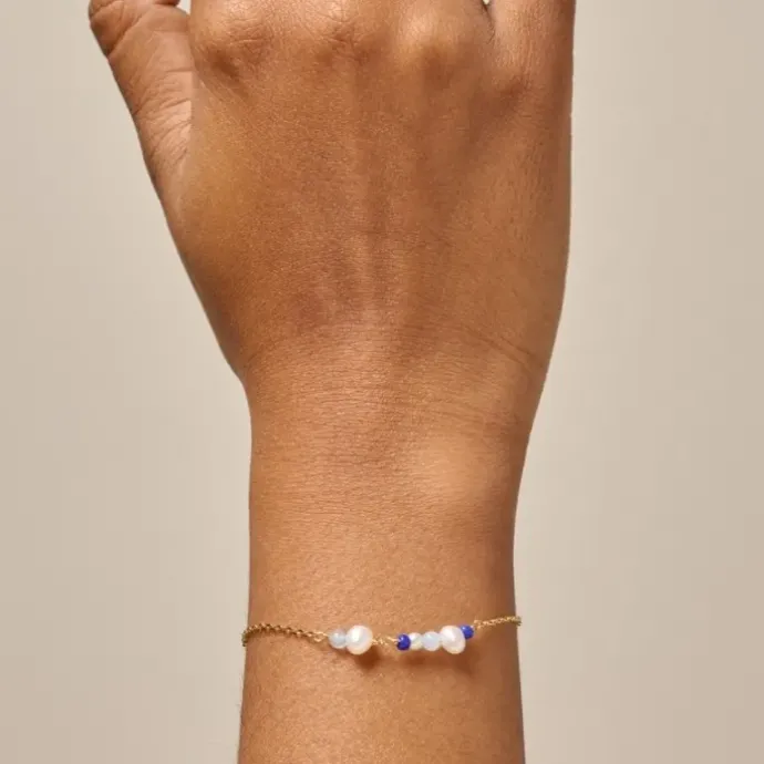 Enamel Sofia Marine armbånd i forgyldt sølv