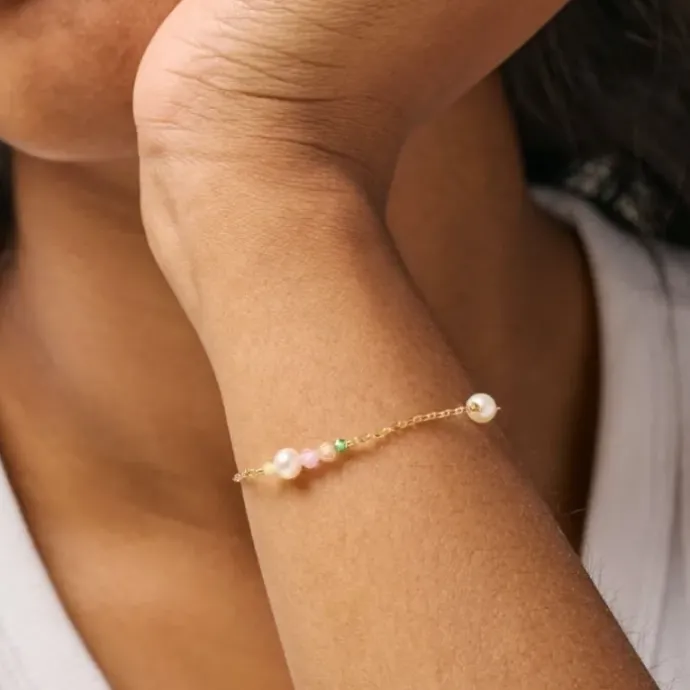 Enamel Sofia multifarvede armbånd i forgyldt sølv