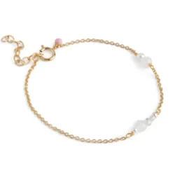 Enamel Sofia perle armbånd i forgyldt sølv