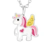 Enhjørning gul halskæde i sølv