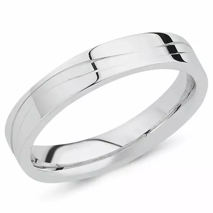 Enkel Herrering i rhodineret sølv