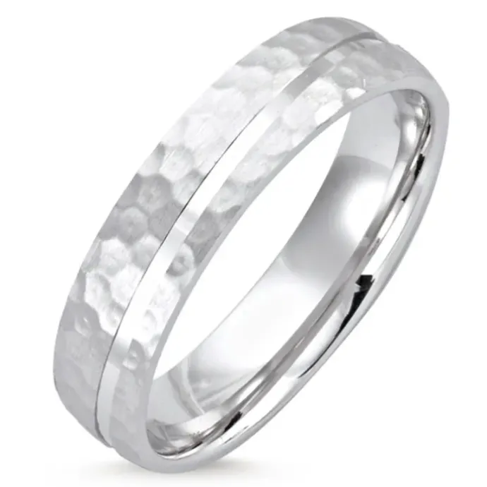 Enkel ring i rhodineret sølv