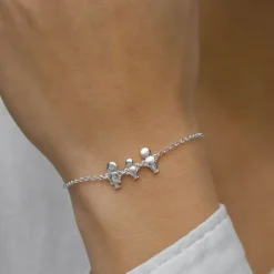 Familie armbånd i sølv med Far – Søn – Mor i sølv