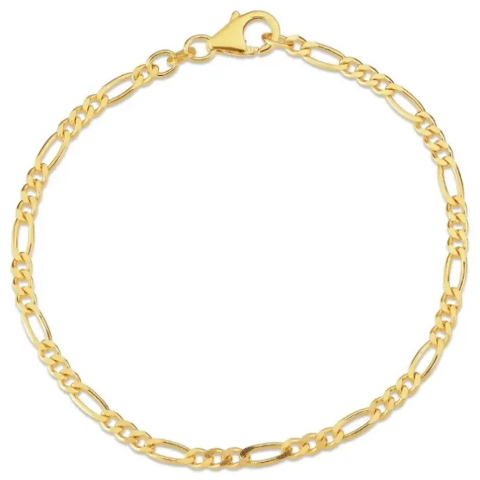 Figaroarmbånd i 14 karat guld 18,5 cm x 2,8 mm