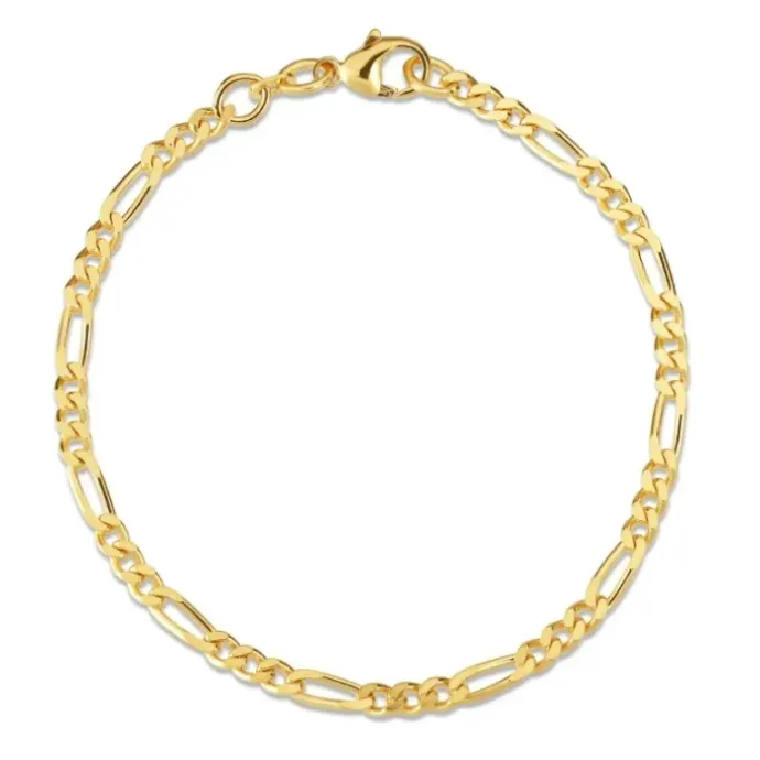 Figaroarmbånd i 8 karat guld 17 cm x 4,6 mm
