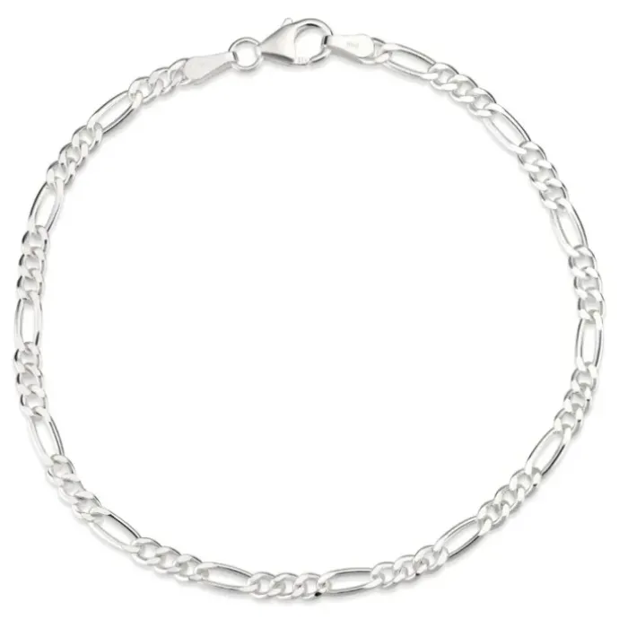 Figaroarmbånd i sølv 18,5 cm x 3,4 mm