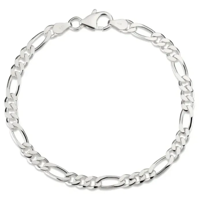 Figaroarmbånd i sølv 18,5 cm x 5,6 mm