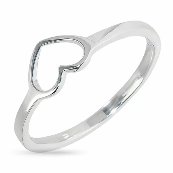 Fingerringe hjerte ring i sølv