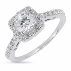 Fingerringe: hvid zirkon ring i sølv