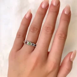 Fingerringe sølv ring i rhodineret sølv
