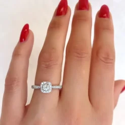 Firkantet diamantring i 14 karat hvidguld 0,26 ct 0,26 ct