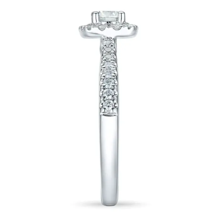 Firkantet diamantring i 14 karat hvidguld 0,26 ct 0,26 ct
