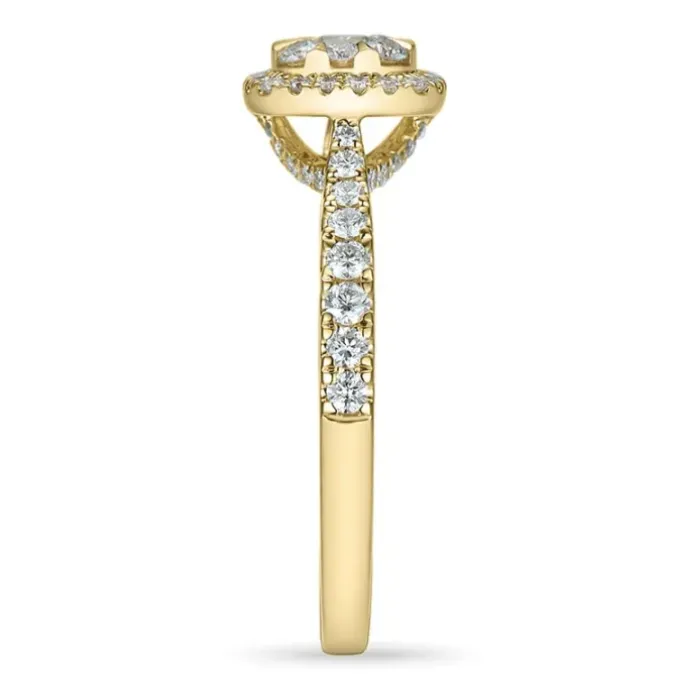 Firkantet diamantring i 14 karat guld 0,10 ct 0,44 ct