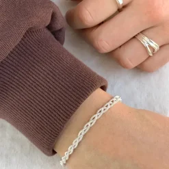Flettet armbånd i sølv x 3,6 mm