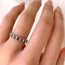 Flettet ring i oxideret sterlingsølv