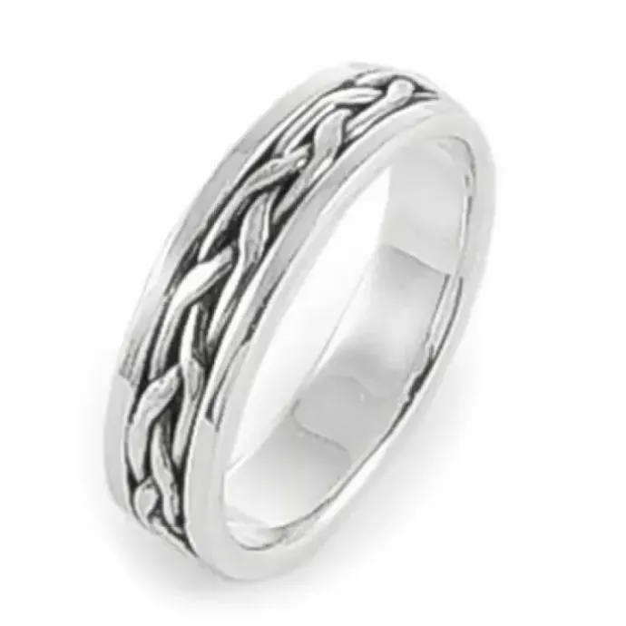 Flettet ring i sølv