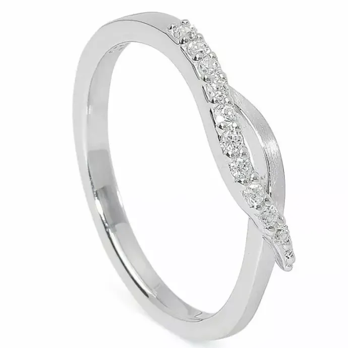 Glat zirkon ring i sølv