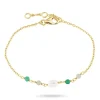 Grøn onyks armbånd i forgyldt sølv 16 + 3 cm x 4,4 mm