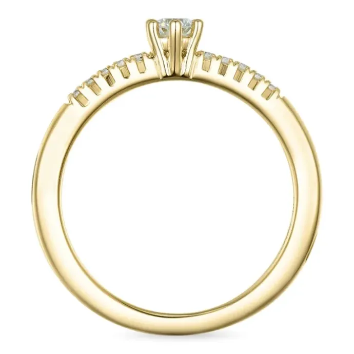 Ægte diamant guld ring i 14 karat guld 0,11 ct 0,06 ct