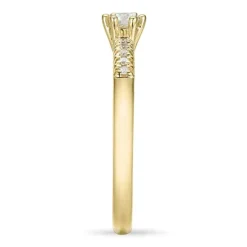 Ægte diamant guld ring i 14 karat guld 0,11 ct 0,06 ct