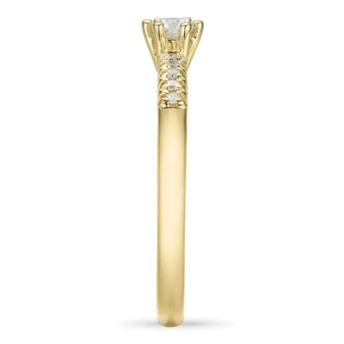 Ægte diamant guld ring i 14 karat guld 0,11 ct 0,06 ct