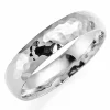 Hamret 5 mm vielsesring i 14 karat hvidguld