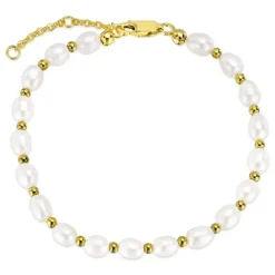 Hematite armbånd med ferskvandsperle