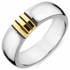 Herrering i oxideret sølv med 8 karat guld