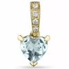 Hjerte akvamarin dame hjertevedhæng i 14 karat guld 0,03 ct 0,70 ct