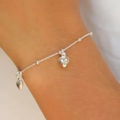 Hjerte armbånd i sølv