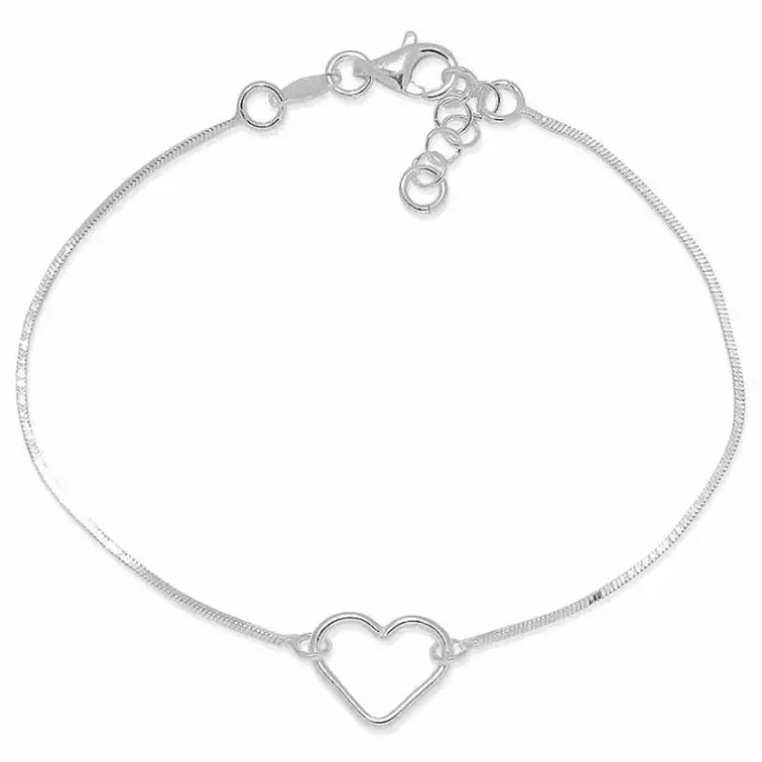 Hjerte armbånd i sølv