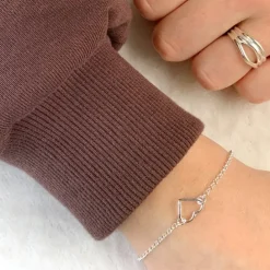 Hjerte armbånd i sølv