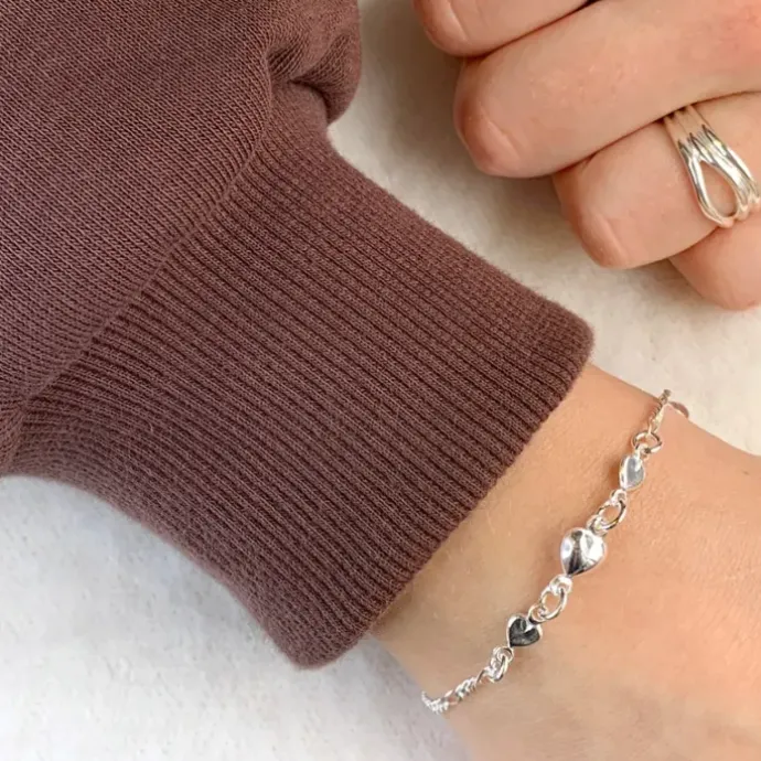 Hjerte armbånd i sølv