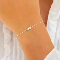 Hjerte armbånd i sølv