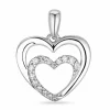 Hjerte brillant vedhæng i 14 karat hvidguld 0,12 ct
