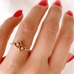 Hjerte diamant ring i 14 karat guld 0,178 ct